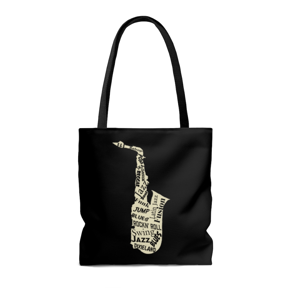 Sax Word Art Music Bag (Black) - Image 2